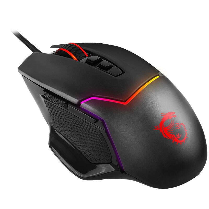 MSI DS102 RGB Gaming Mouse, Wired, RGB Streamer Faith Dragon Soul Light Gaming Mouse, Custom Macro, 10000DPI
