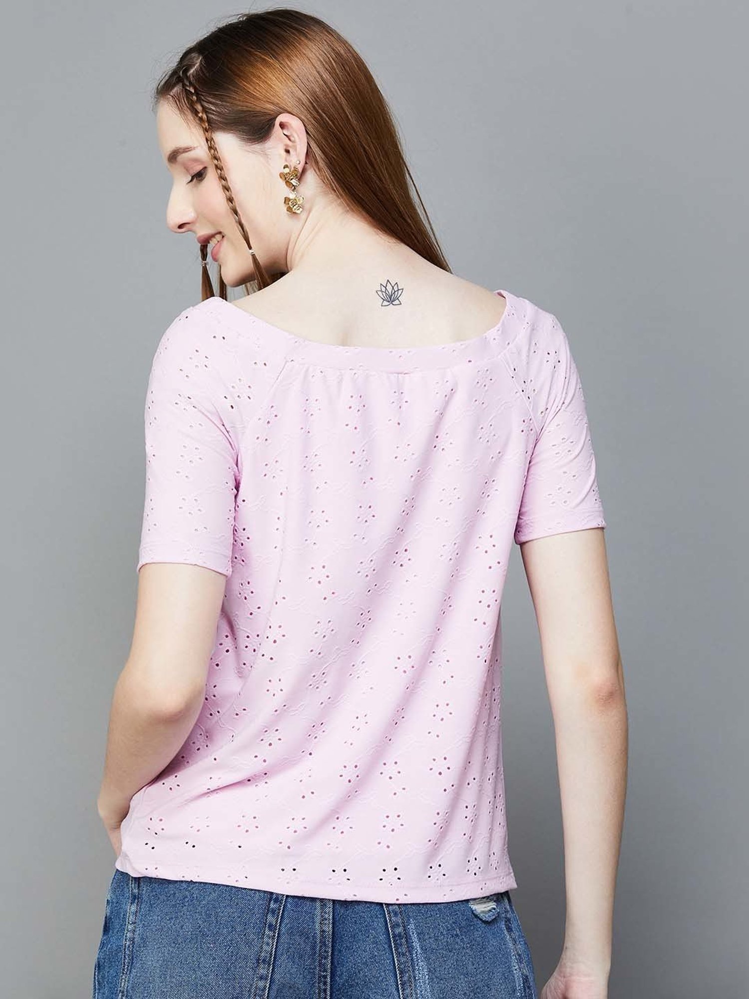 Fame Forever by Lifestyle Pink Self Pattern Top