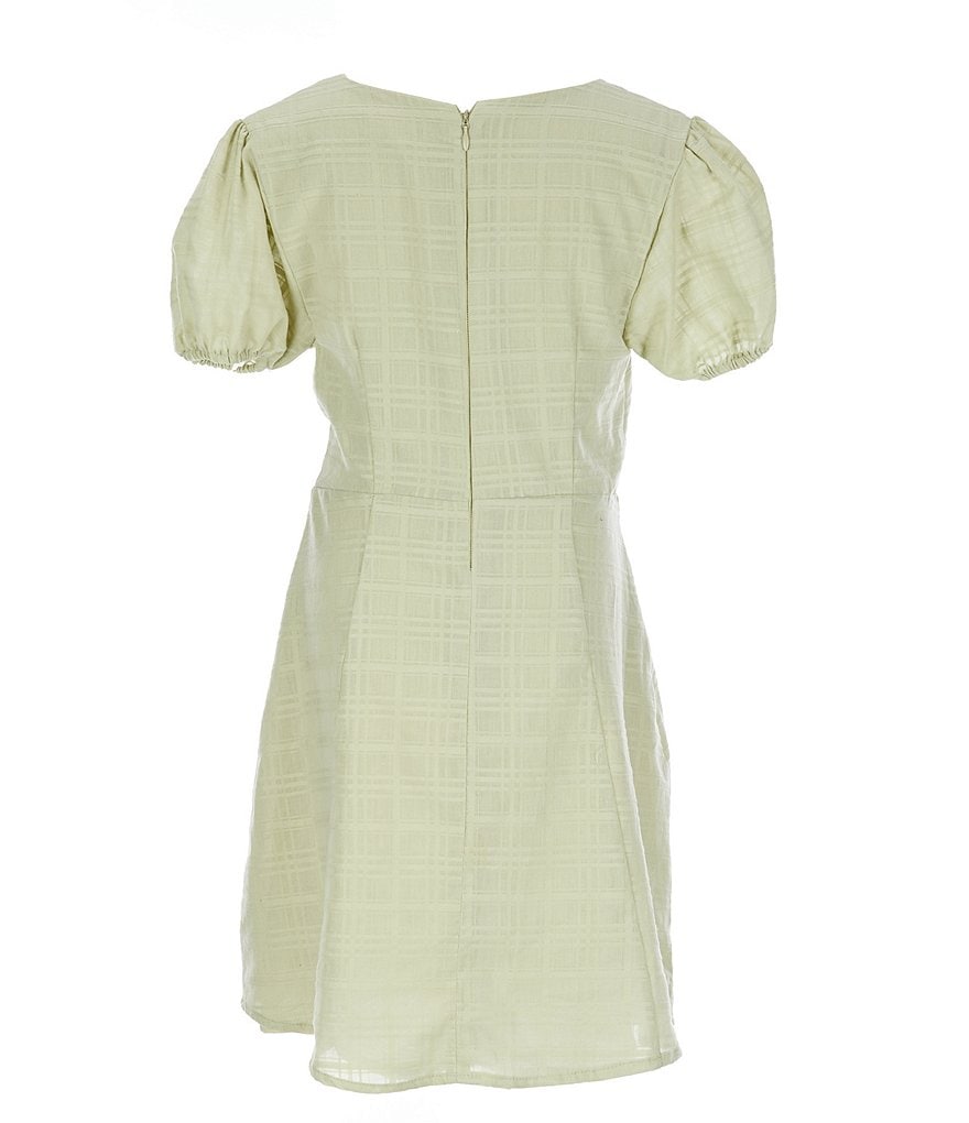 Chelsea & Violet Chelsea & Violet Girls Big Girls 7-16 Puff Sleeve Button-Front Shift Dress