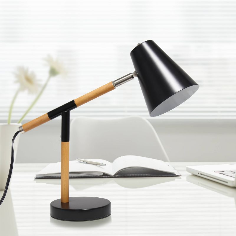 Wooden Pivot Desk Lamp Black - Simple Designs