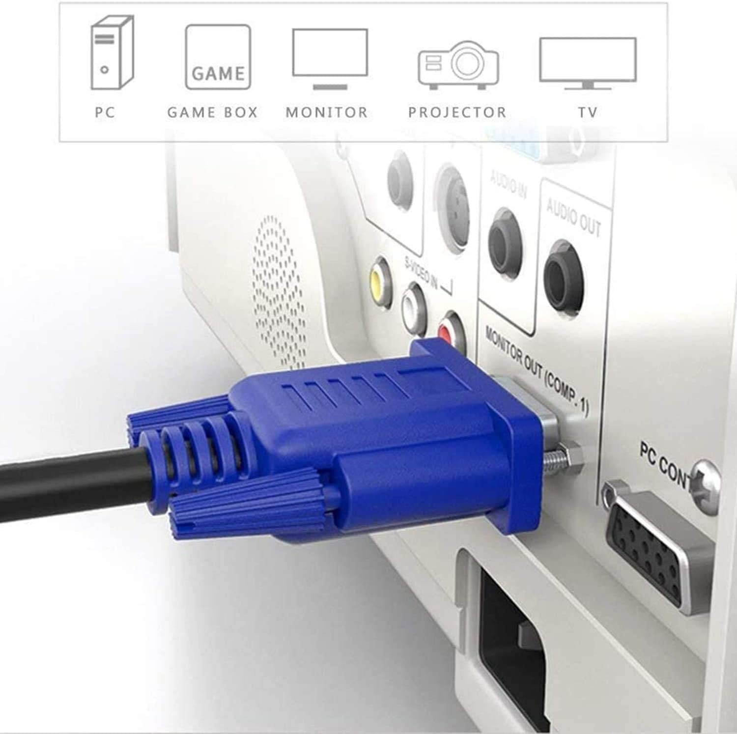 Pasow VGA to VGA Monitor Cable HD15 Male to Male for TV Computer Projector (3 Feet)