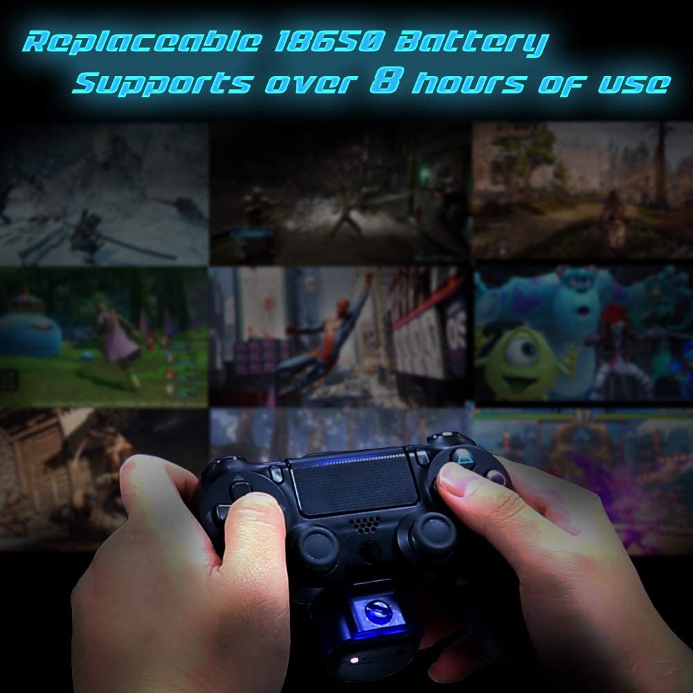 BROOK Marine PS4 Wireless Controller Adapter & Battery Pack for PS4 PS3 Switch PC Android Mac iOS, 4 Extra Customizable Buttons, Support Turbo and Remap with 18650 Battery