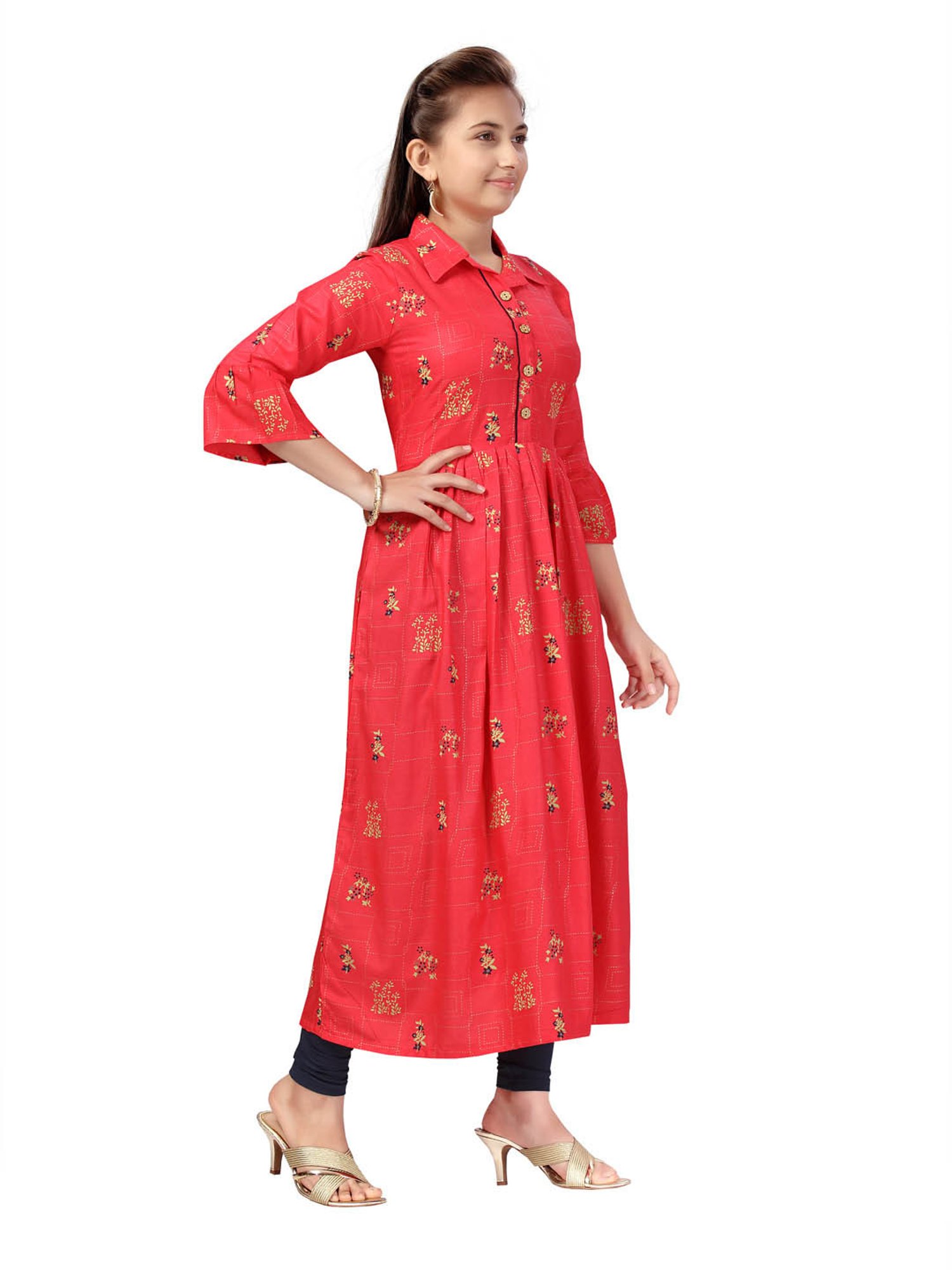 Peppermint Kids Navy Regular Fit Kurta Set