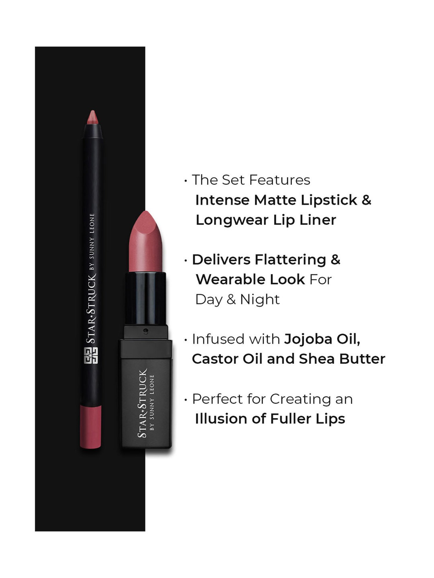 StarStruck By Sunny Leone Liquid Lip Color & Lip Liner Kiss Me Pink