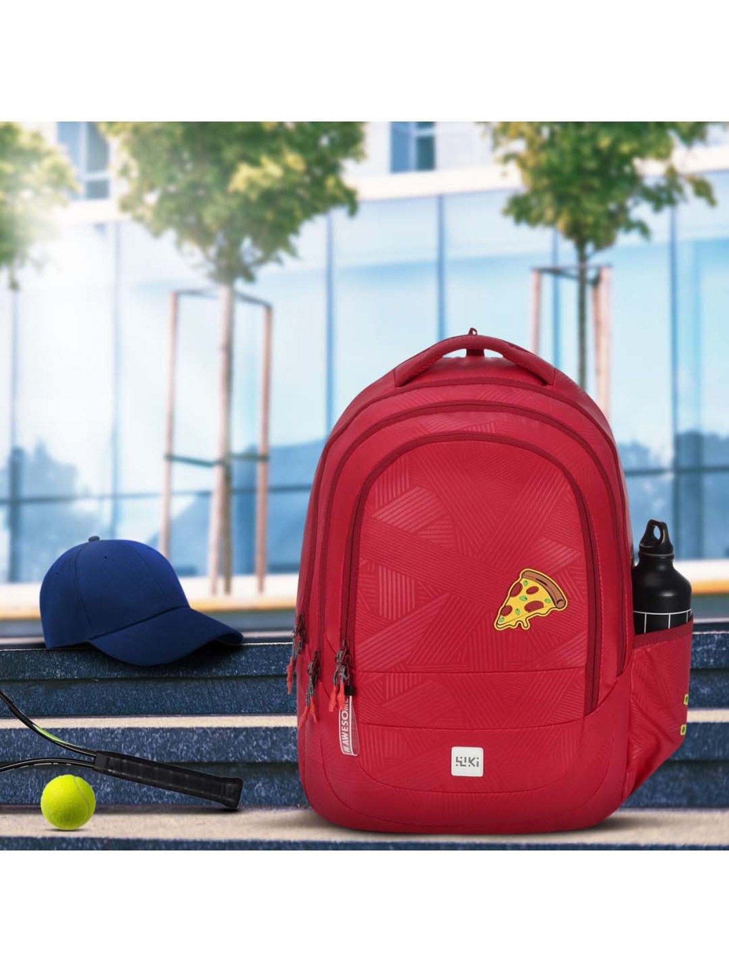 Wiki 27.5 Ltrs Red Medium Backpack