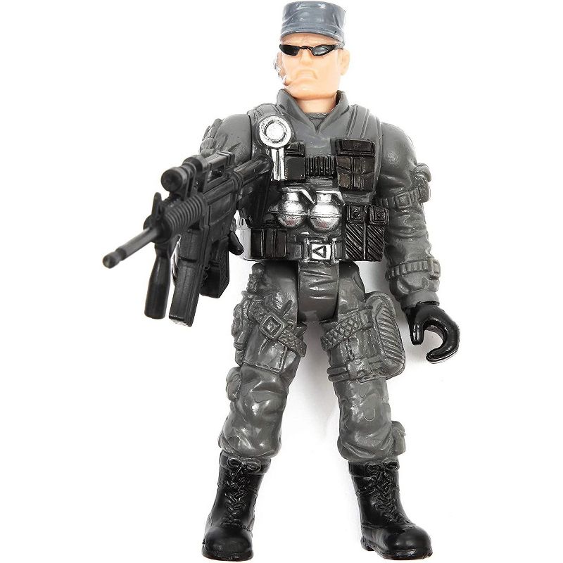 8-Pack Military SWAT Soldiers Action Figures, Special Force Army Men Toy Soldier Set with Accessories, 4.5&rdquo; Tall