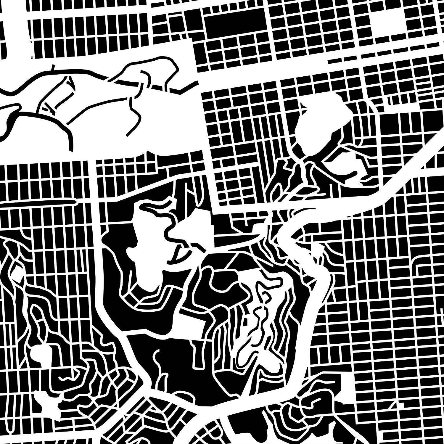 San Francisco Paper Cut Map by O3 Design Studio White 12x12 inches Paper Art