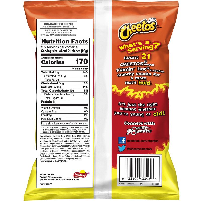 Cheetos Crunchy Flamin' Hot Cheese Flavored Snacks - 3.5oz