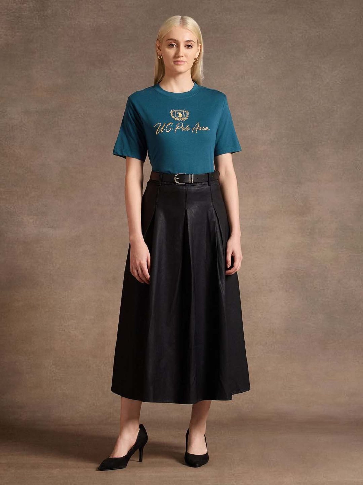 U.S. Polo Assn. Blue Cotton Logo Work T-Shirt