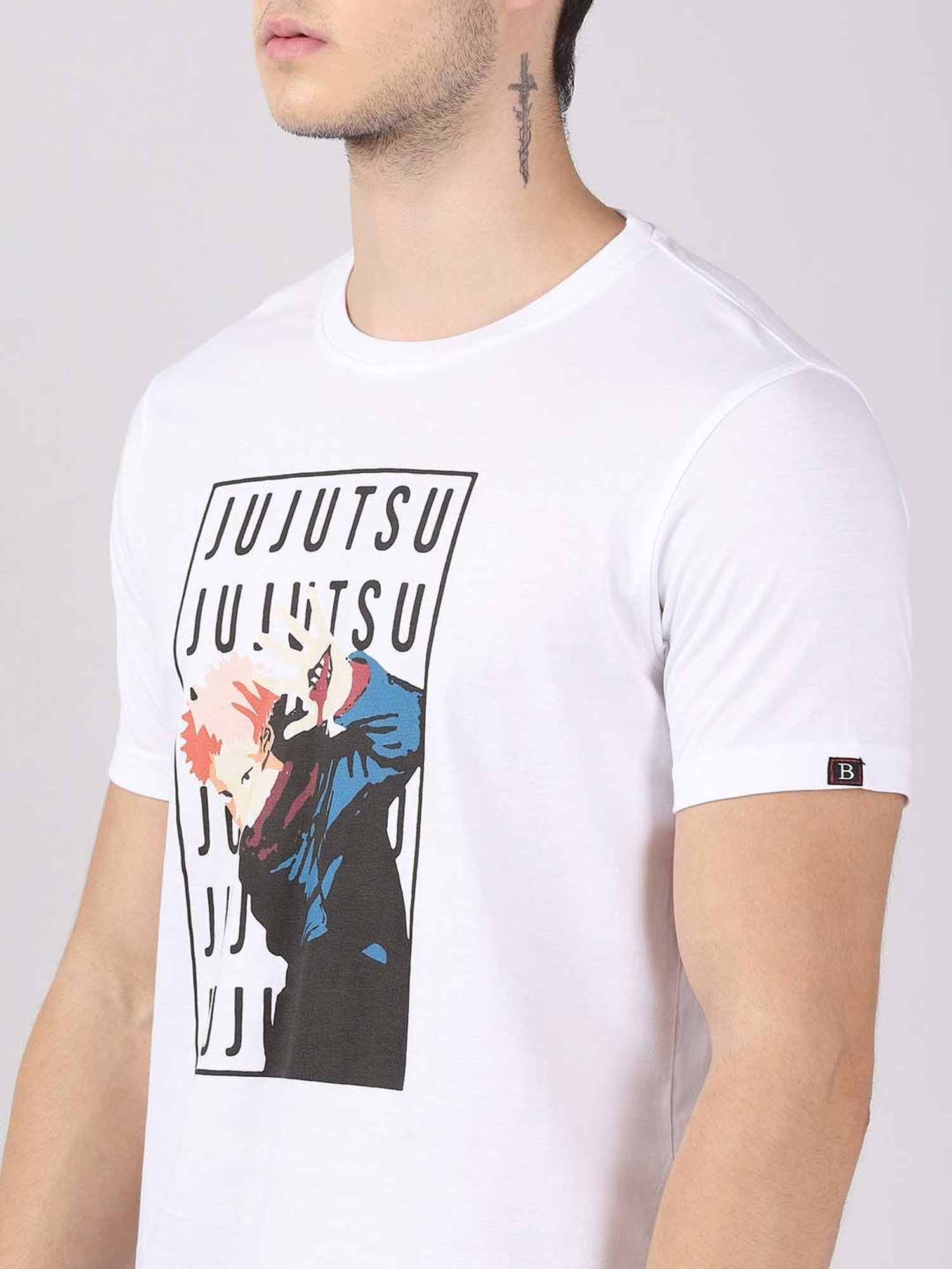 Bushirt White Cotton Crew T-Shirt