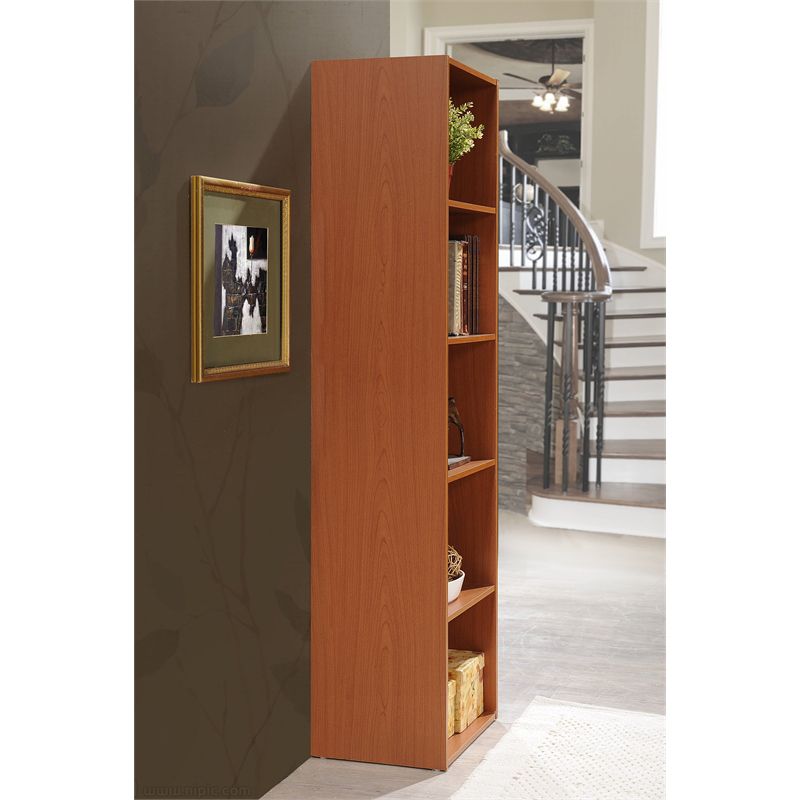 5 Shelf Bookcase in Cherry - Hodedah