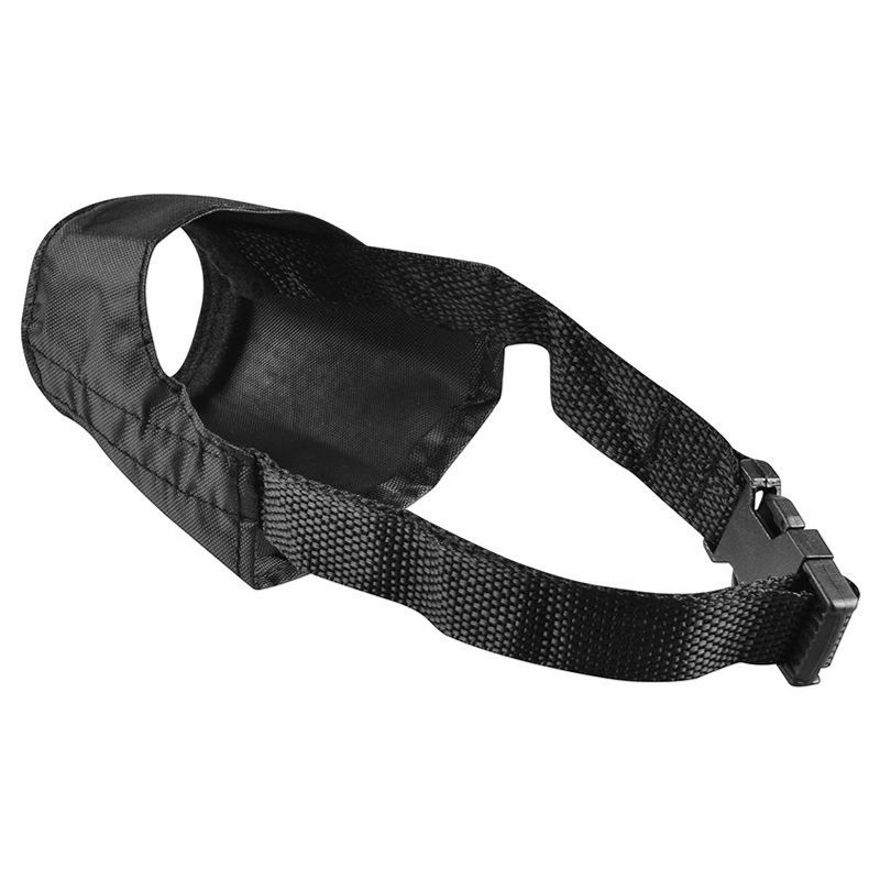 Insten Nylon Fabric Dog Muzzle for No Biting, Black 7" Dog Mouth Cover for Big Dogs