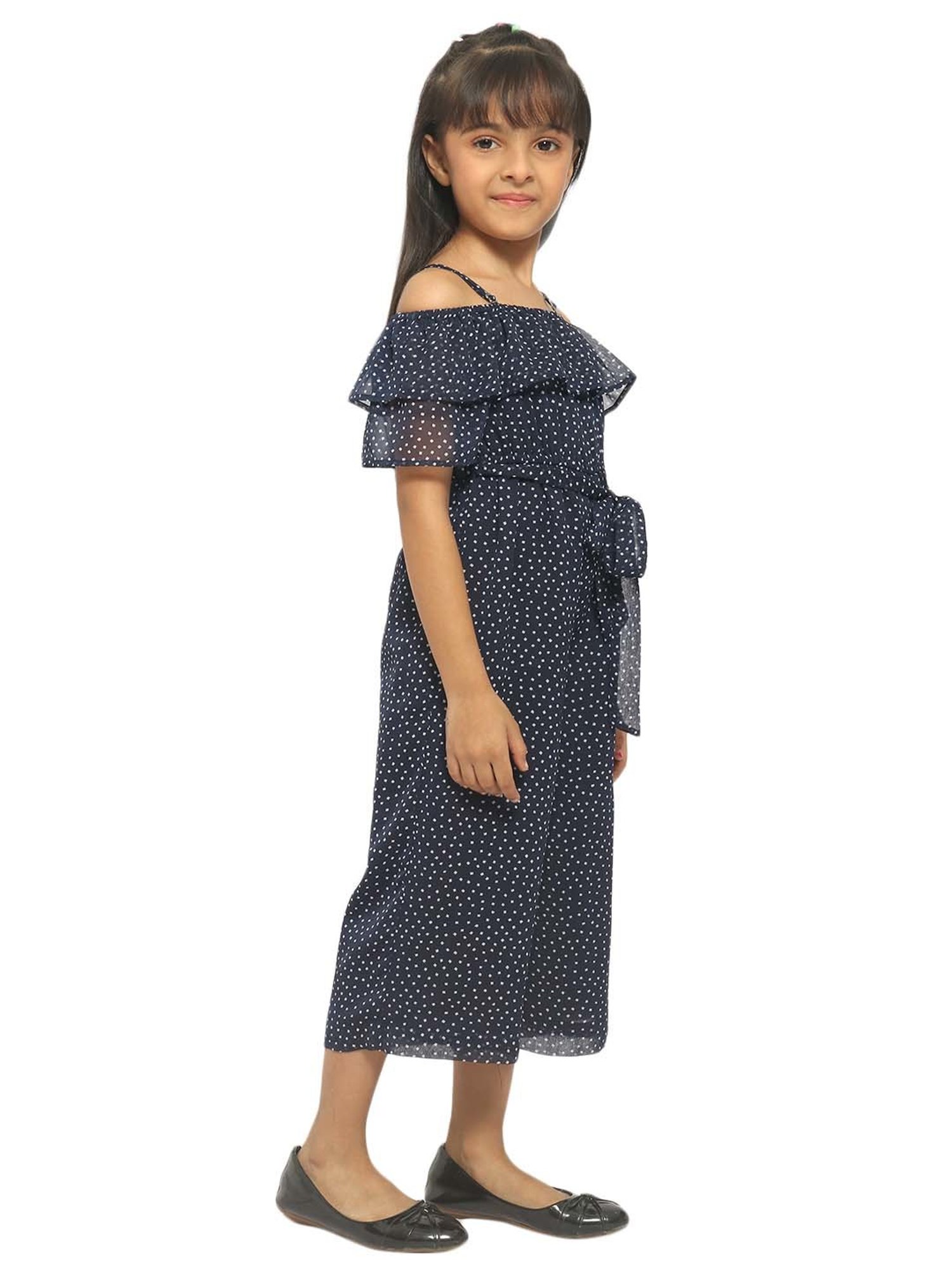 Nauti Nati Kids Navy Printed Jumpsuit