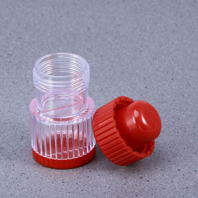 Two-in-one Grinder Cylindrical Environmentally Drug Pulverizer Large-capacity Pill Box plus Grinding Container (Red)