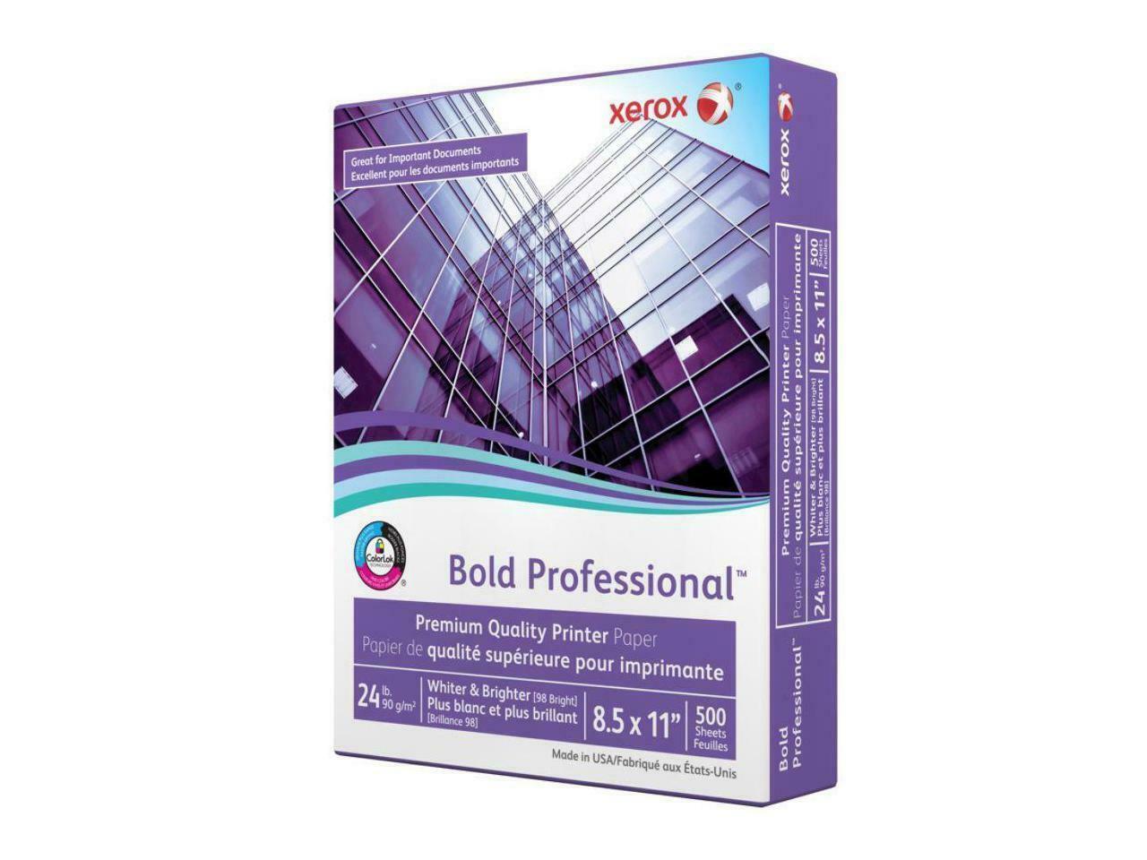 Xerox 3R13038 Bold Professional Quality Paper, 8.5" x 11", 90 GSM, 98 Brightness