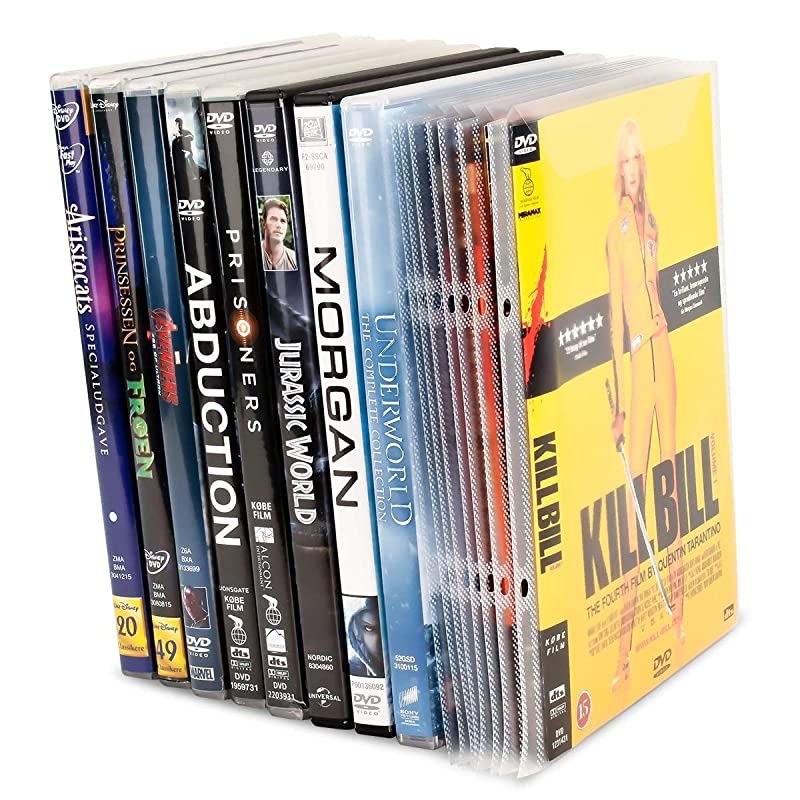 DVD Protective Sleeve for DVD Storage with Binder Holes Closing Flap and Space for Cover 100Pack 10282