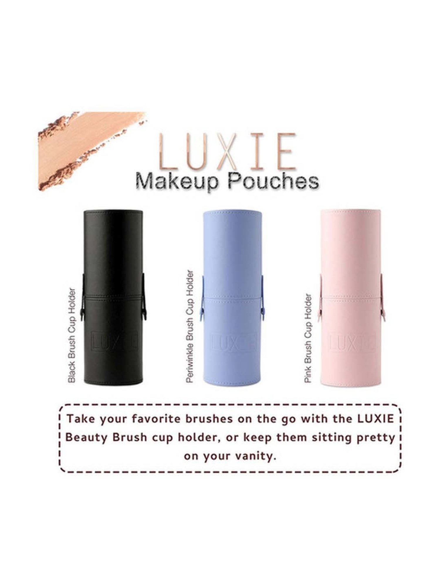 Luxie Periwinkle Brush Cup Holder Pouch