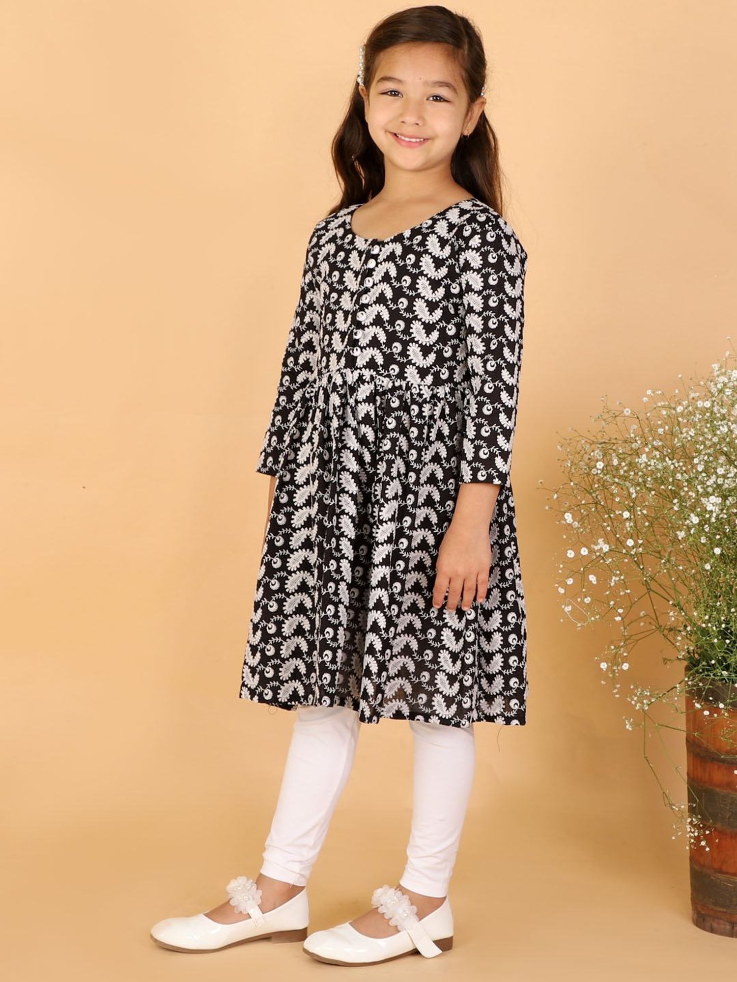 VASTRAMAY Kids Blue & White Cotton Over Dyed Kurta Set