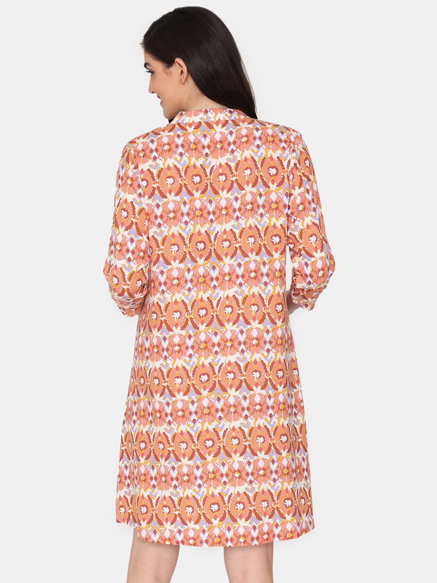 Coucou by Zivame Orange Printed Maternity Night Dress