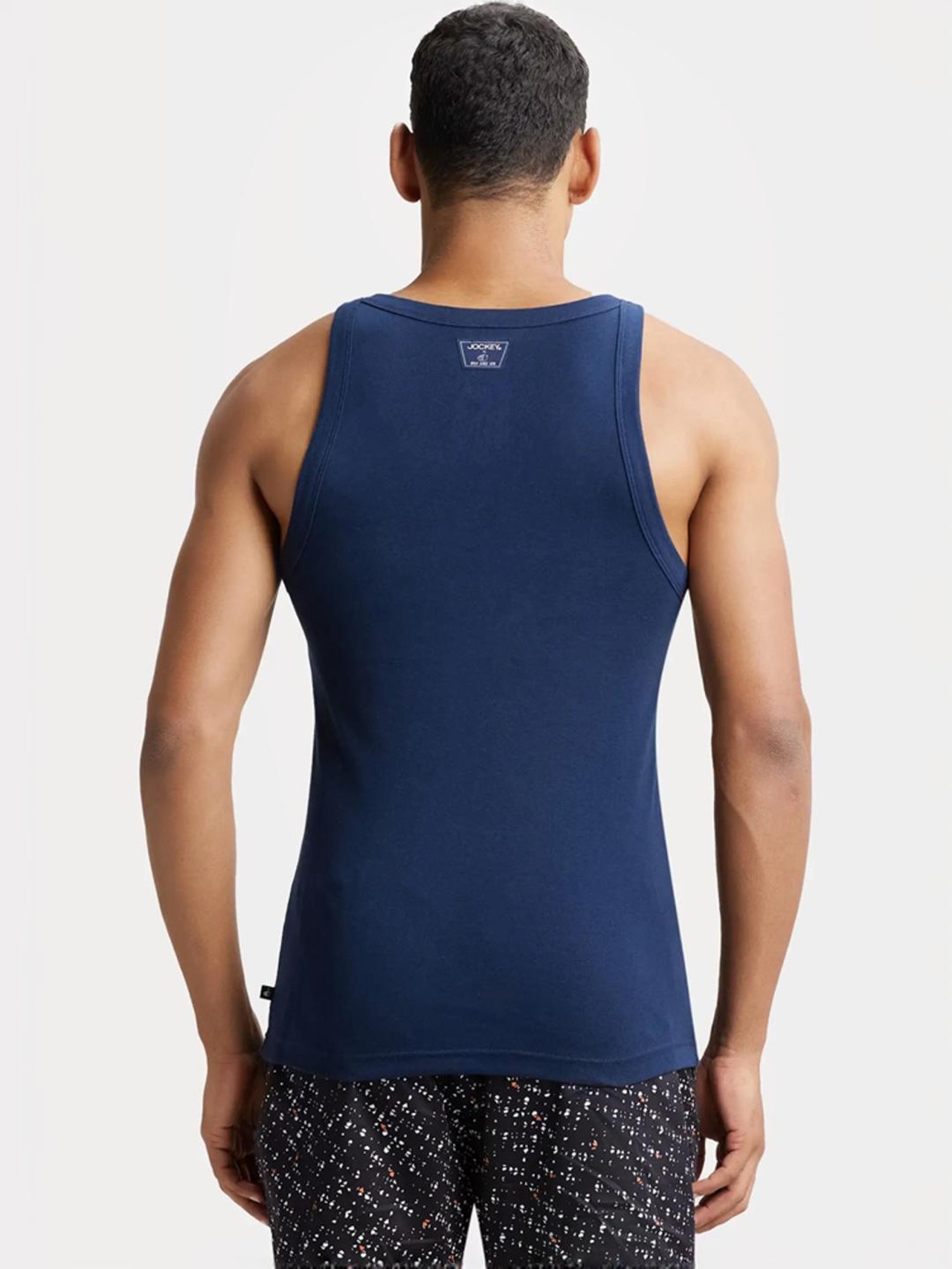 Cantabil Navy Blue Cotton Regular Fit Vest