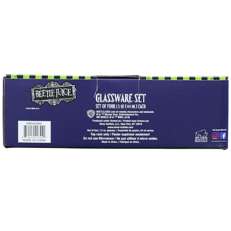 Silver Buffalo Beetlejuice 4 Piece Mini Glass Set