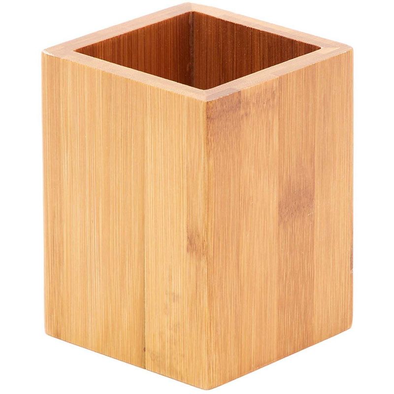 Paper Junkie 2-Pack Bamboo Wood Desktop Pencil Cup Pen Holder Desk Organizer, 3 x 4 in.