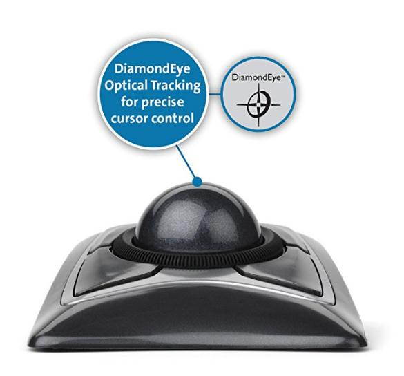 New Kensington Expert Trackball Mouse, Diamond Eye Optical tracking, Award-winning Scroll Ring, Large ball for maximum precision and control, Wired USB Connection with TrackballWorks Customization