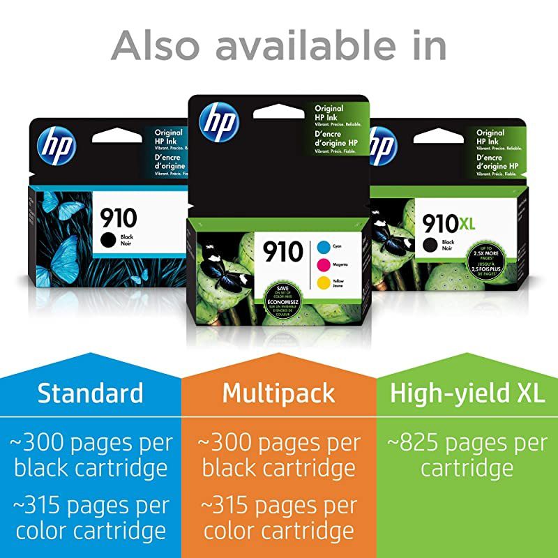 910 | 4 Ink Cartridges | Black Cyan Magenta Yellow | 3YL61AN 3YL58AN 3YL59AN 3YL60AN
