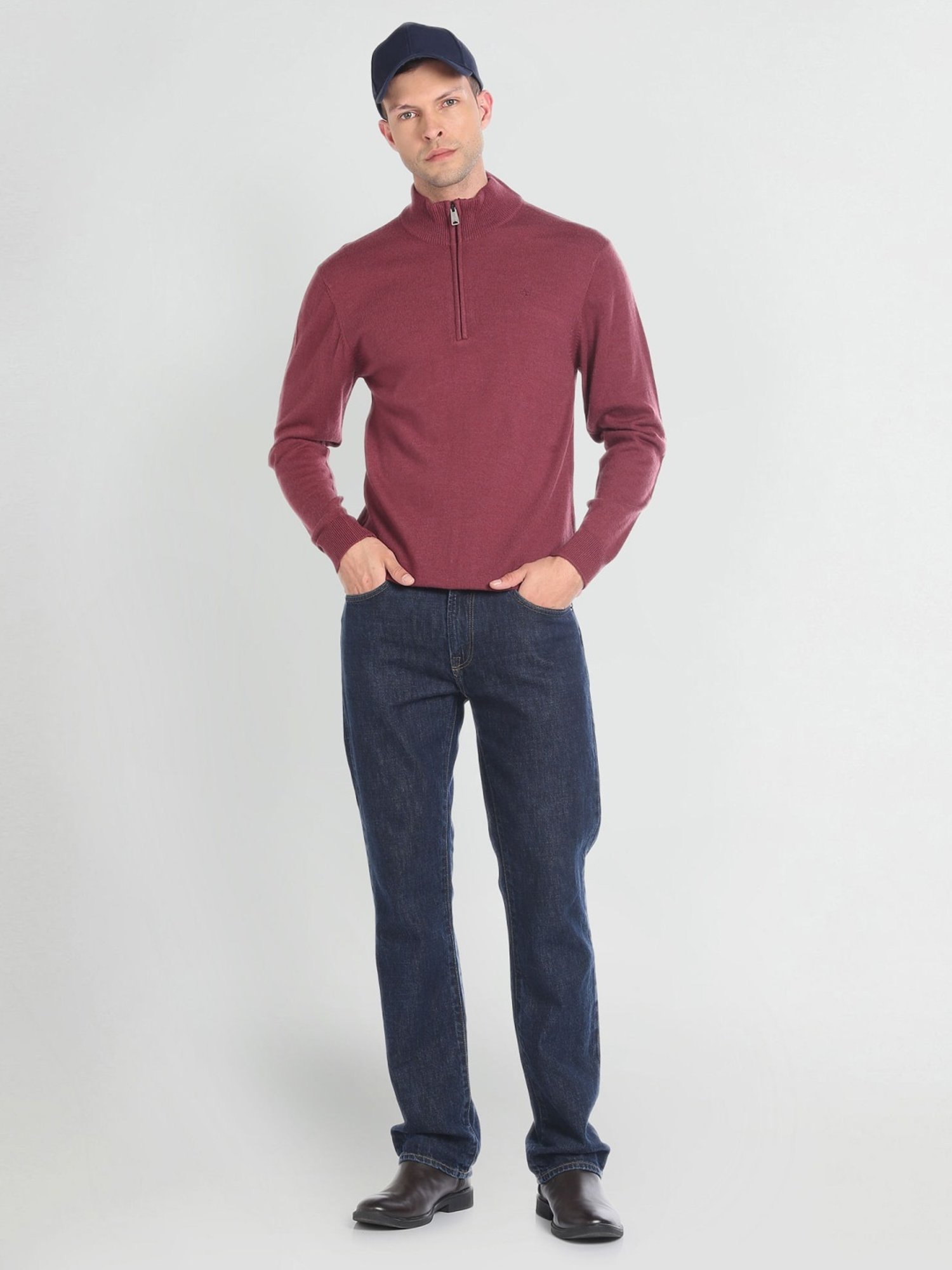 Arrow Wine Regular Fit Sweater