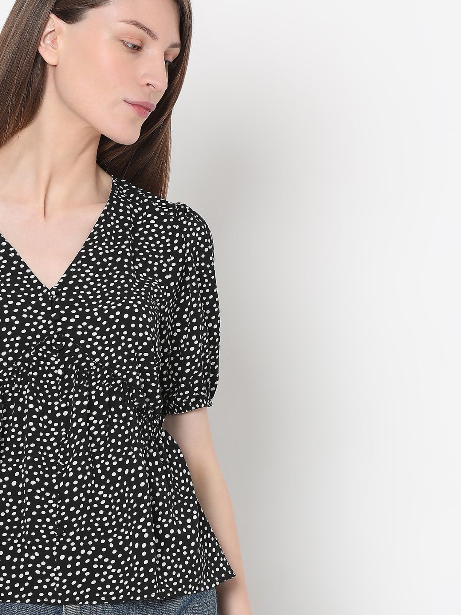 Vero Moda Black & White Printed Top