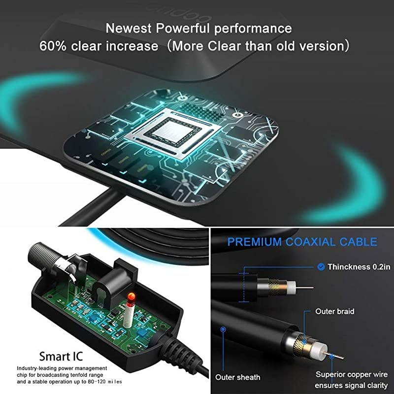 TV Antenna for Indoor - HDTV Antenna with Amplifier Signal Booster for 4K HD Local Channels with Coaxial Cable Ultra High Definition TVs,Amplified 120 Mile Range Ultra 4K TV Antennas