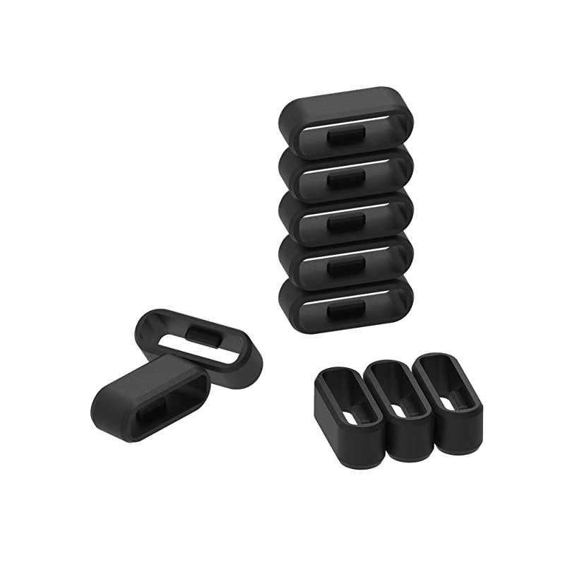 Fastener Ring for Garmin Vivosport Band Keeper (pack of 11) Silicone Security Loop for Garmin vivosport Smart Activity Tracker (Black)
