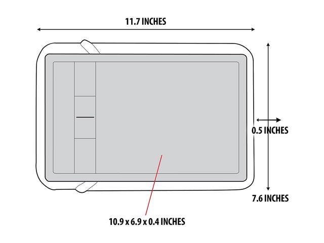 Neoprene Protective Sleeve Case for Wacom Drawing Pen Pads and 10" Tablets by USA Gear - w/ Zipper Pocket & Carrying Handle - Fits Intuos Draw, Art, Photo, 3D, Comic, Bamboo, Pen and Touch (Striped)