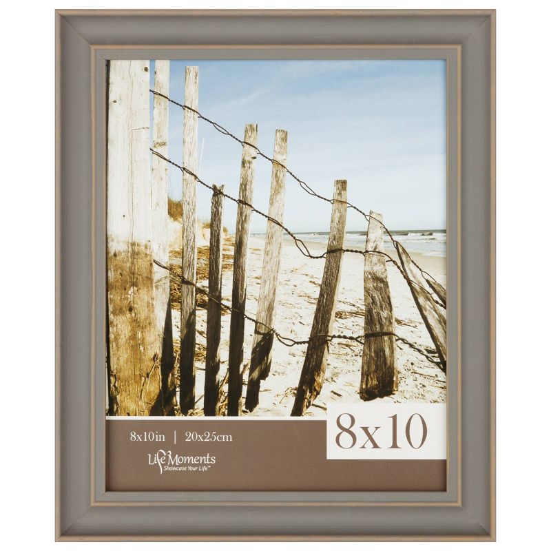 4pc (8" x 10") Farmhouse Tabletop or Wall Mount Picture Frames Distressed Gray - Life Moments