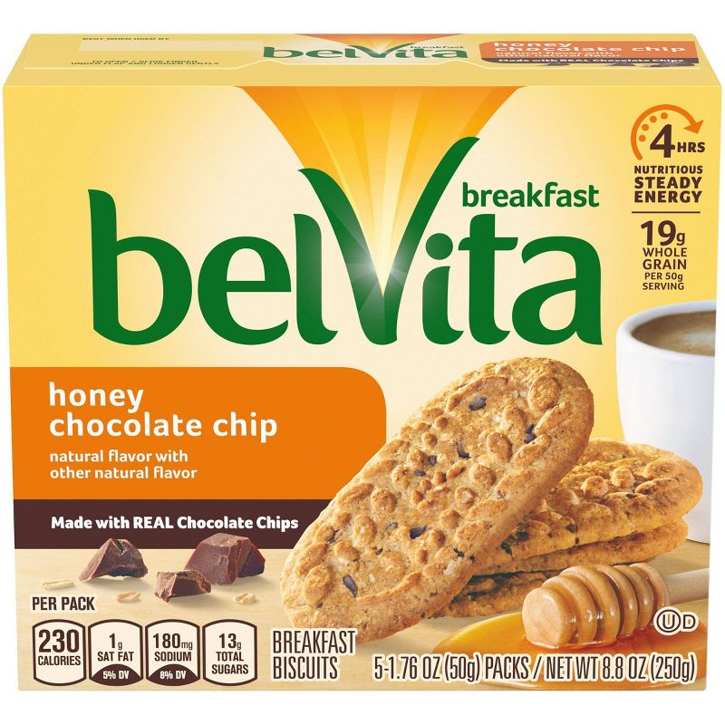 belVita Honey Chocolate Chip Breakfast Biscuits - 5 Packs