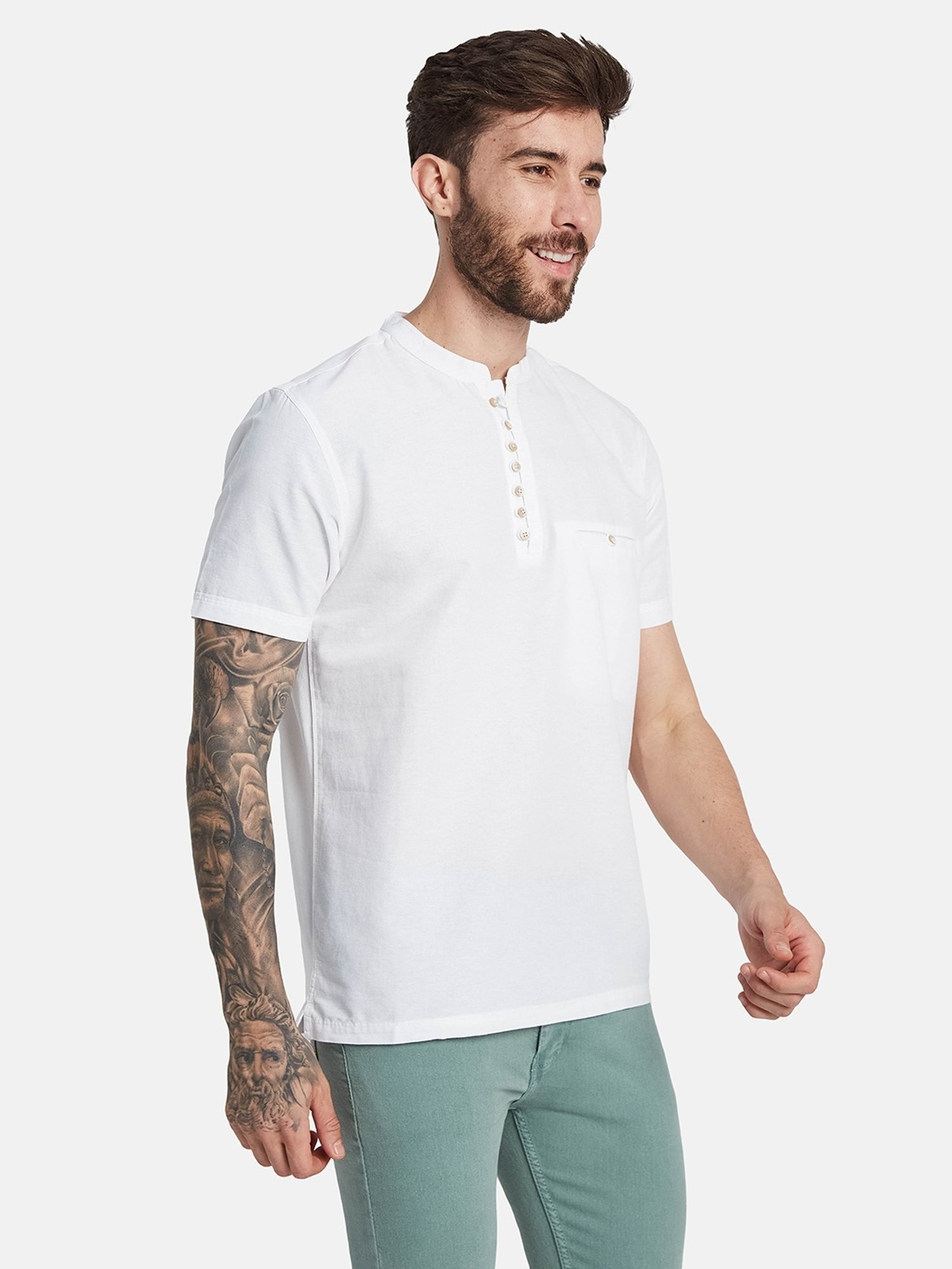 Octave White Cotton Regular Fit T-Shirt