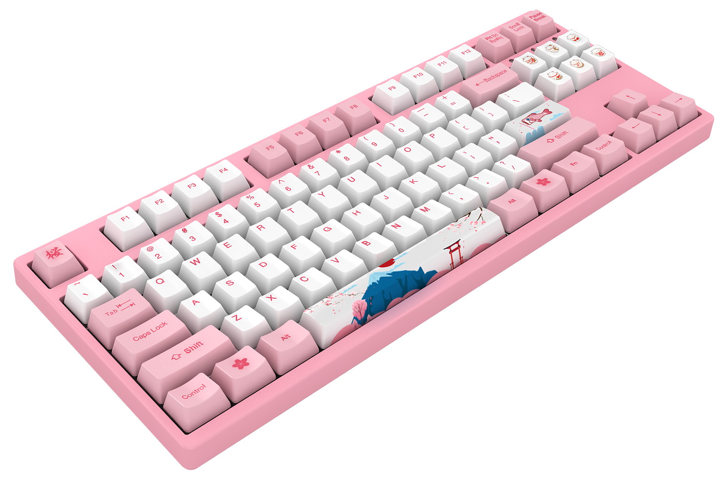 Akko 3108V2 Sailor Moon Gaming Mechanical Keyboard Pink Switch Double Shot Dye Sub PBT Keycaps NKRO Detachable USB Type-C Pink Cat Paw