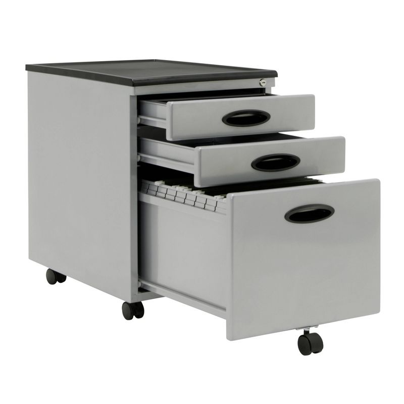Element Mobile File Cabinet Silver - Studio Designs