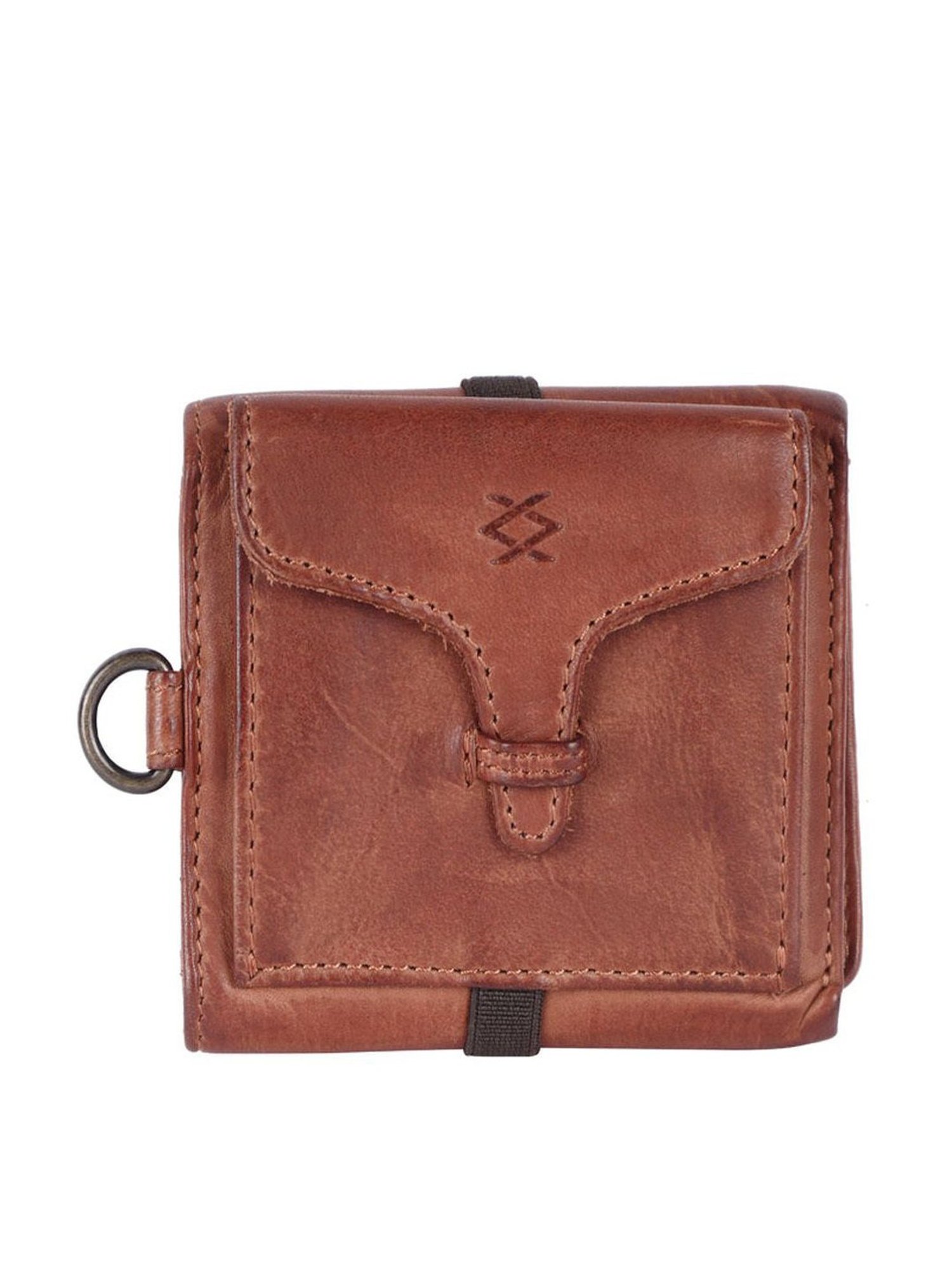 KOMPANERO Nico Cognac Leather Solid Bi-Fold Wallet