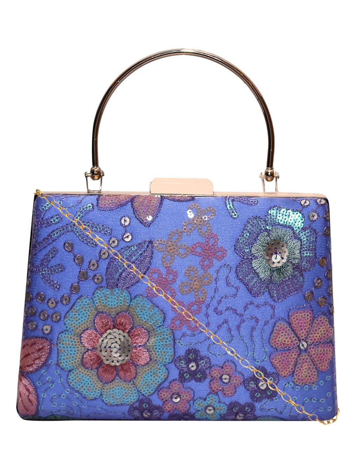 Horra Blue Embellished Clutch