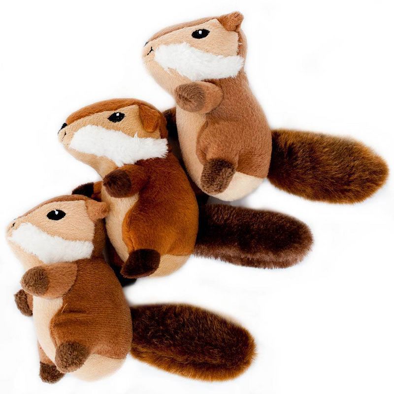 ZippyPaws Miniz Chipmunks Dog Toy - 3pk