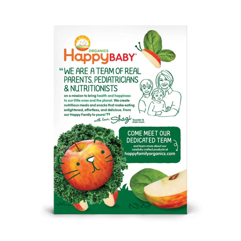 HappyBaby 4pk Organic Apples Spinach & Kale Baby Food Pouch - 16oz