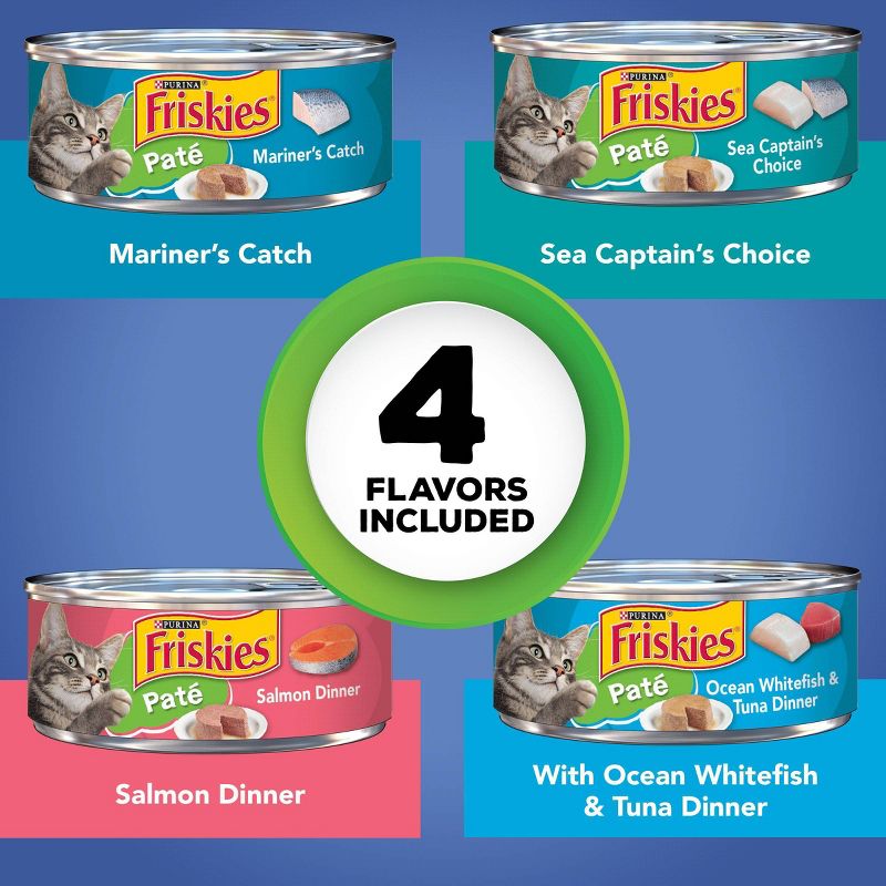 Purina Friskies Paté Wet Cat Food Seafood Favorites - 5.5oz/32ct Variety Pack