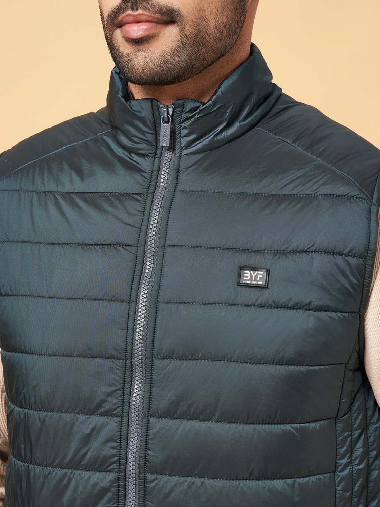 Byford by Pantaloons Green Regular Fit Quilted Jacket