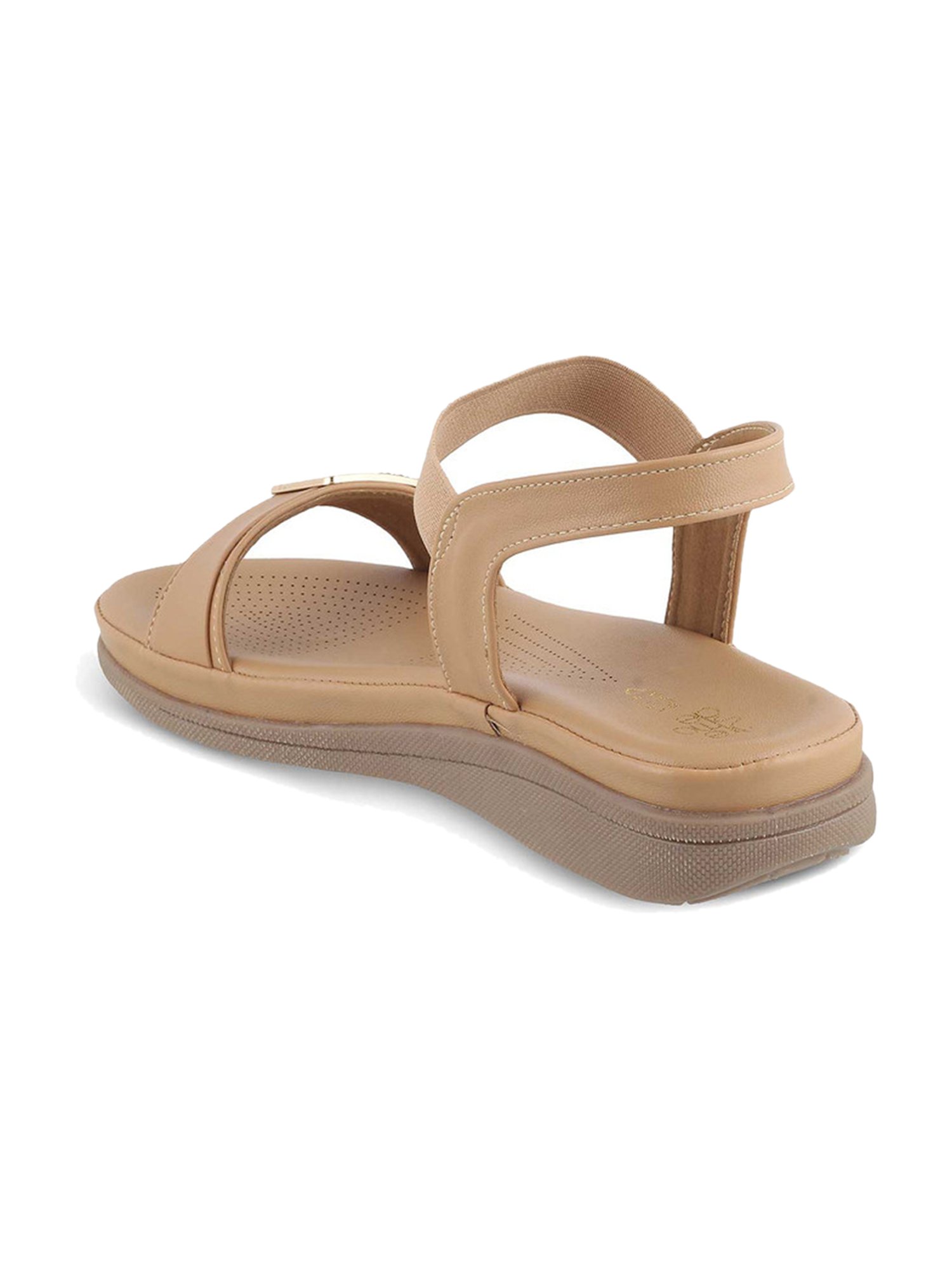 Tresmode Women's Beige Ankle Strap Sandals