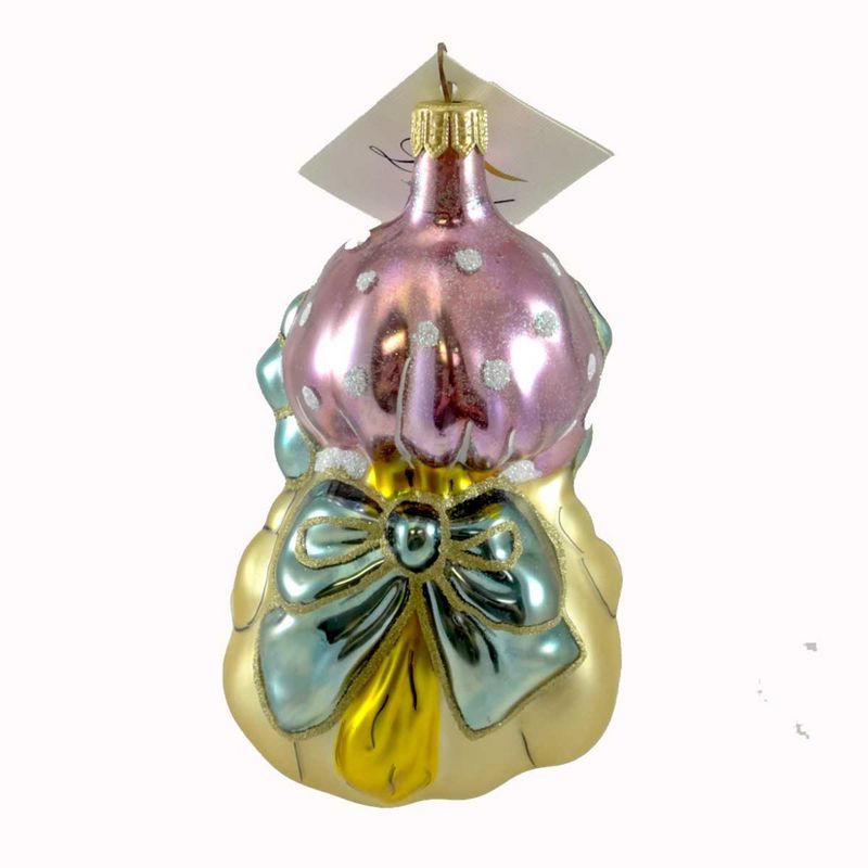 Laved Italian Ornaments Toddler Girl In Pink Bonnet Christmas  -  Tree Ornaments