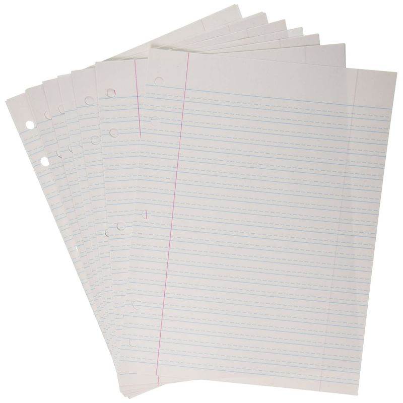 School Smart 85243 Cursive Ruled Notebook Paper with Margin - 8 in x 10 1/2 in - Ream of 500 - White - 085243