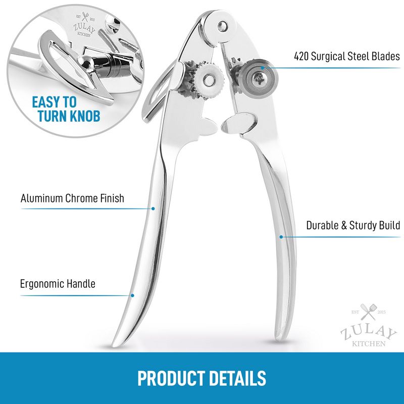 Zulay Kitchen Manual Can Opener With Smooth Comfortable Grip Handle