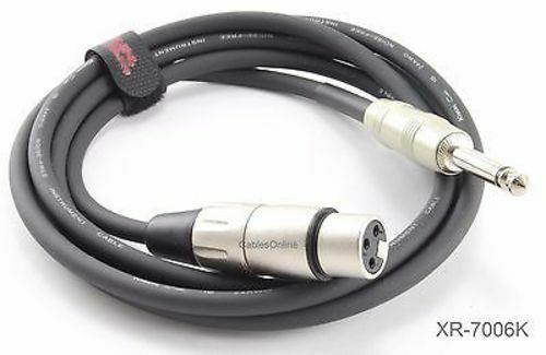 6ft. Kirlin XLR 3-Pin Female / 1/4" Mono Male Shielded OFC Microphone Cable