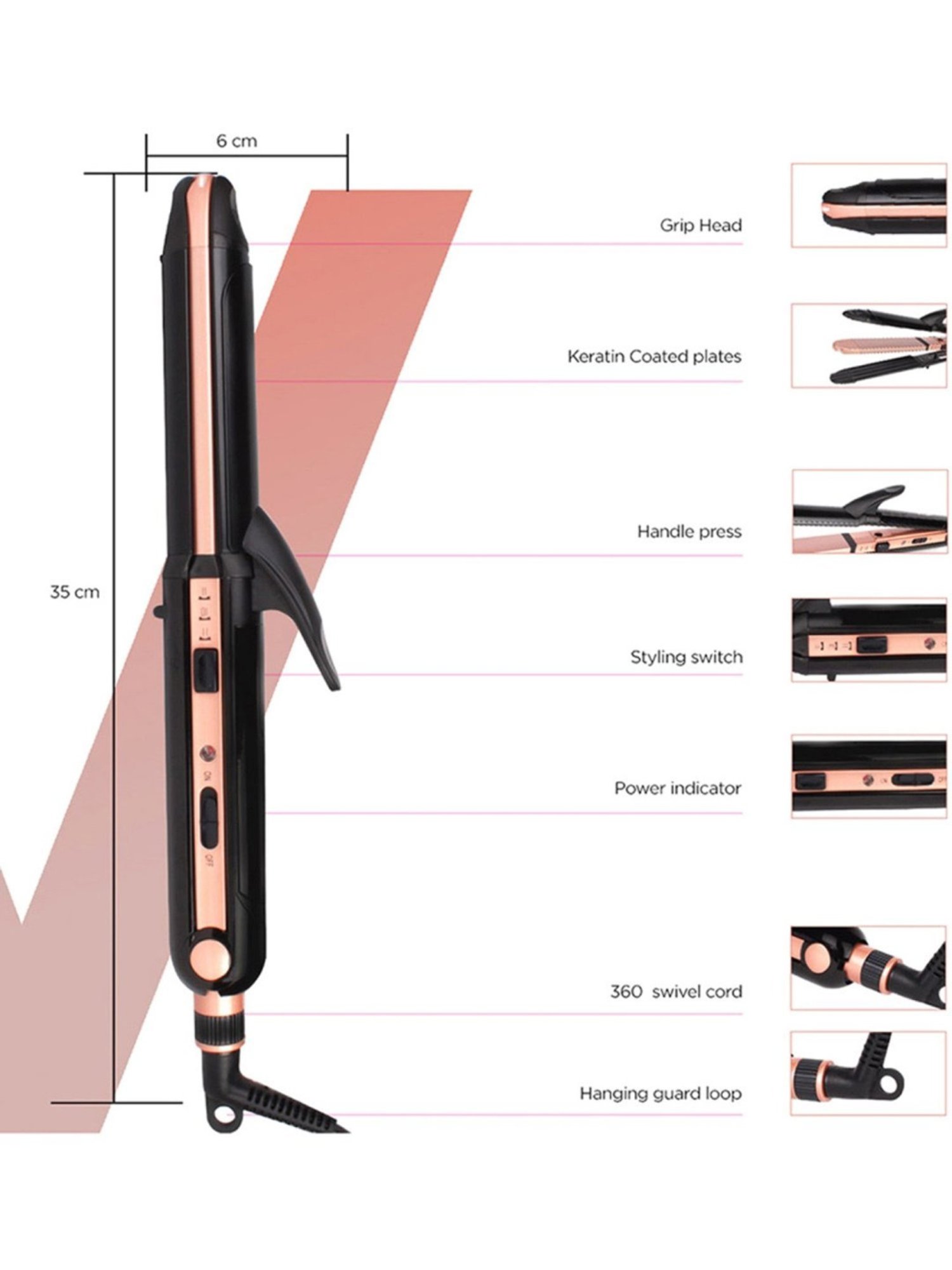 Vega 3 in 1 Keratin VHSCC-03 Hair Styler & Blooming Air VHDH-05 Hair Dryer Combo (Multicolor)